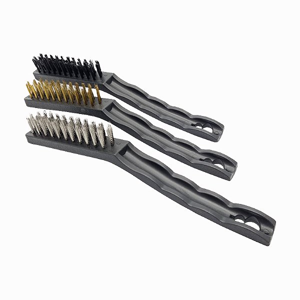 JOGO ESCOVA MANUAL AÇO COM CABO GRANDE 3PÇ MTX