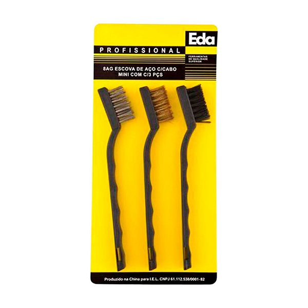 JOGO ESCOVA AÇO MANUAL C/3 8AG EDA