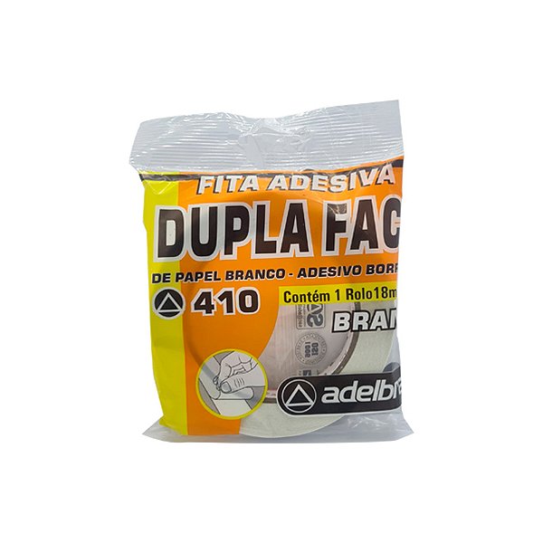 FITA DUPLA FACE PAPEL BRANCO ADELBRAS 18X30M