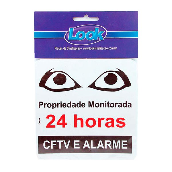 PLACA DE SINALIZAÇÃO MONITORADO 24H 15X15