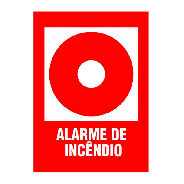 PLACA DE SINALIZAÇÃO ALARME INCENDIO