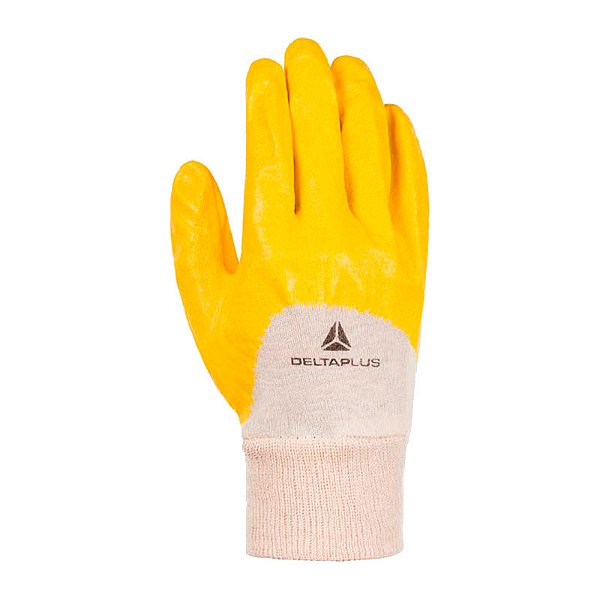 LUVA MALHA EMBORRACHADA NIT/PARCIAL AMARELA T10 PRO SAFETY