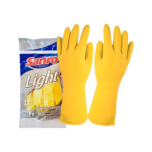 LUVA LIGHT AMARELA P SANRO