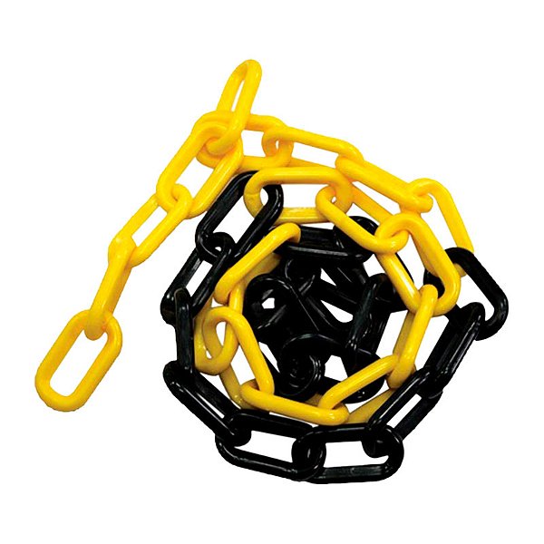 CORRENTE PVC DELTA GRANDE AMARELA/PRETA 50MT PRO SAFETY