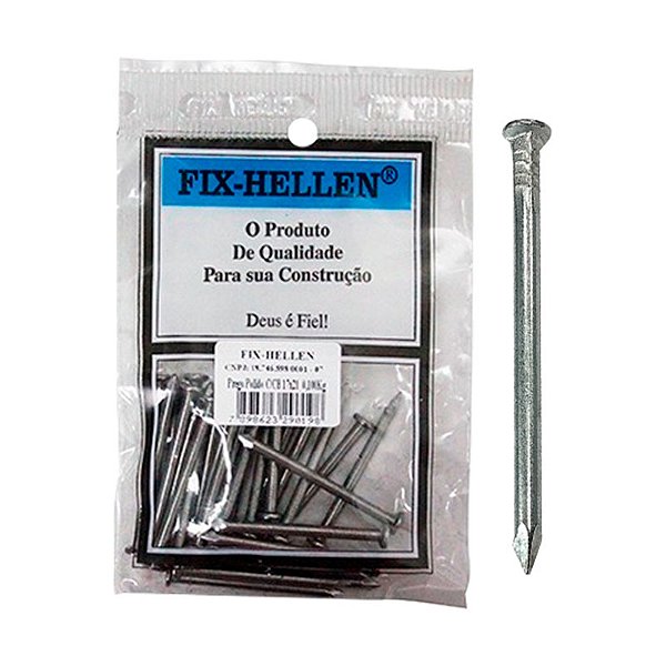 PREGO POLIDO COM CABEÇA 13X15 C/75G FIX HELLEN