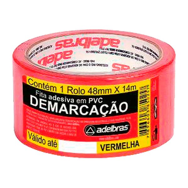 FITA DEMARCAÇÃO DE SOLO ADELBRAS 48X14M VERMELHA