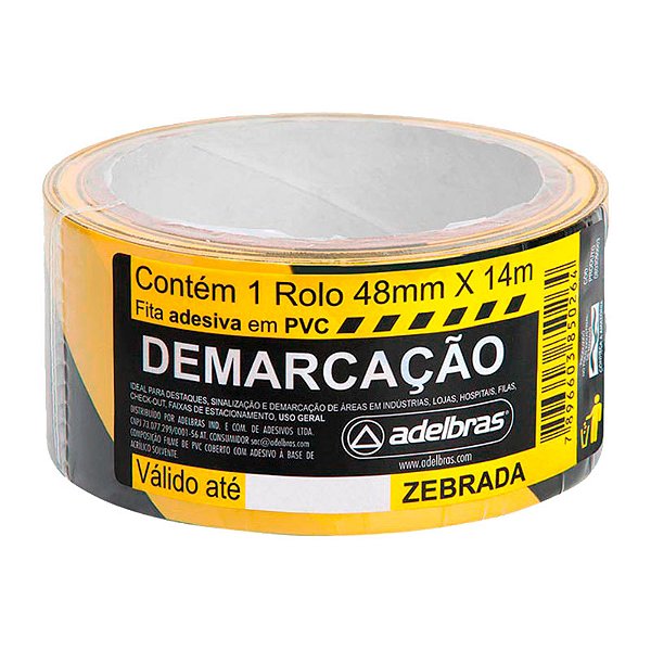 FITA DEMARCAÇÃO DE SOLO ADELBRAS 48X14M ZEBRADA