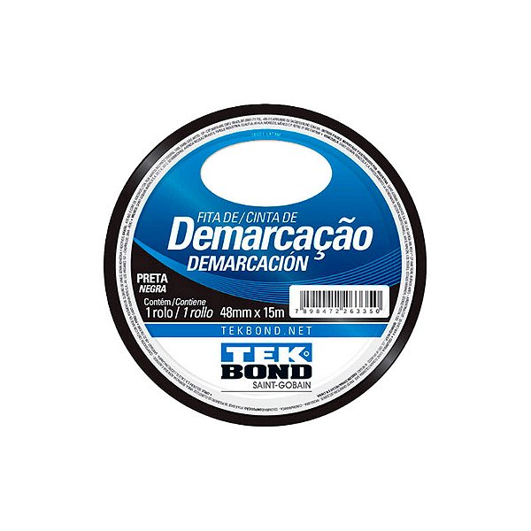 FITA DEMARCAÇÃO DE SOLO TEK BOND 48X15M PRETA