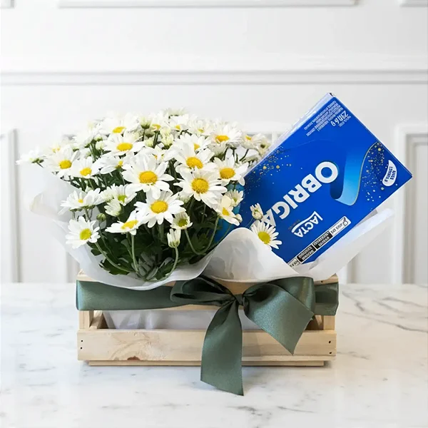 Jardineira de Margarida com Caixa de Bombom