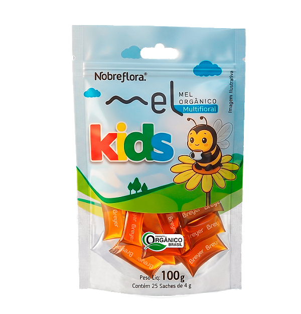 NOBREFLORA KIDS - MEL MULTIFLORAL SACHÊ - ORGÂNICO - 100G