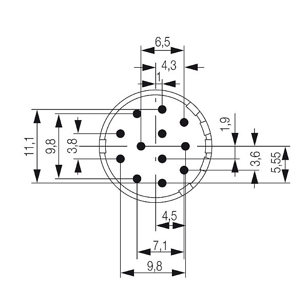 Inserto Porta Contato Sai-M23-Be-12-17Mm 1224210000 Weidmuller Conexel