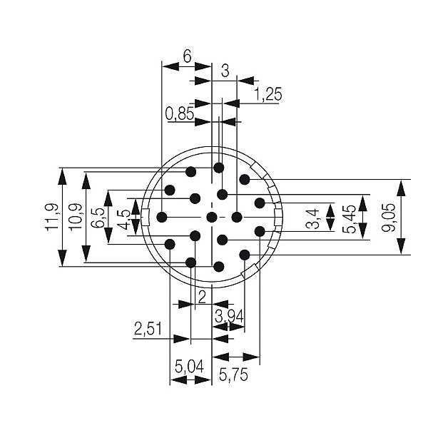 Inserto Porta Contato Sai-M23-Se-17-F-G 1224650000 Weidmuller Conexel