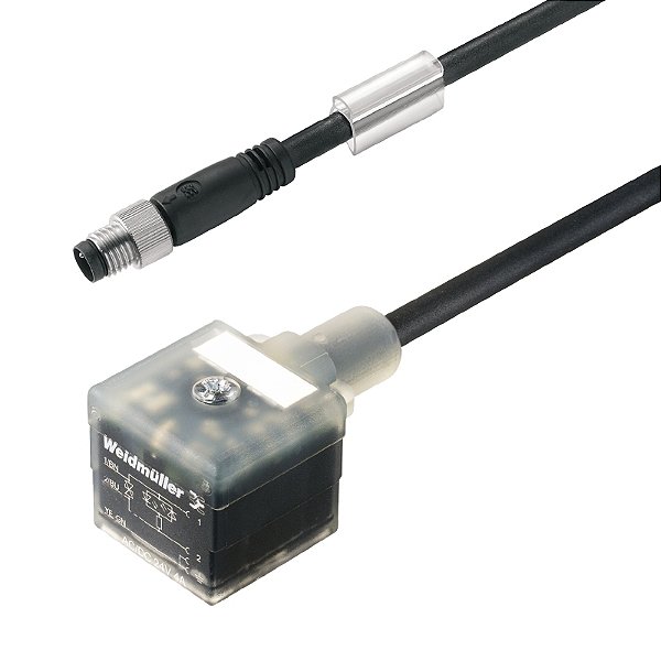 Plug P/ Valvula C/ Cabo E Conector Sail-Vsa-M8G-3-1.5U 1099760150 Weidmuller Conexel
