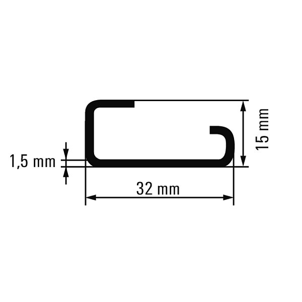 Trilho Ts32 X 15 Aco Inox S/Furo 0293220000 Weidmuller Conexel