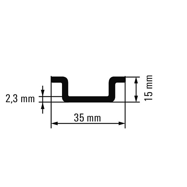 Trilho Ts35 X 15/2.3 Cobre S/Furo 0270100000 Weidmuller Conexel