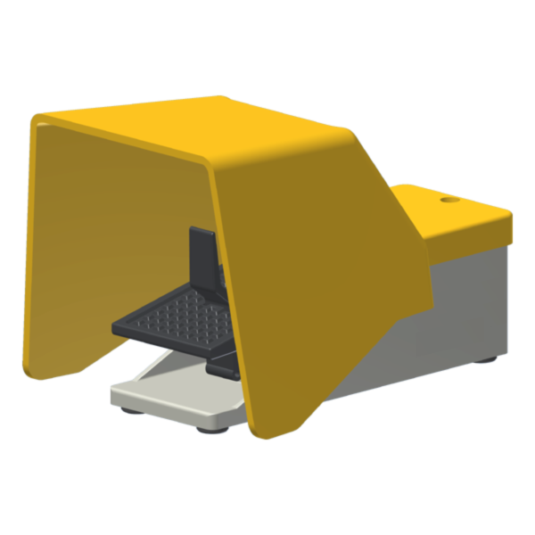 Interruptor De Pedal Industrial Metálico 2 Microrutores 1Na+1Nf 2 Estágios C/ Proteção C/ Niple Adaptador Metálico Pg13, SF22CZ1 Kap