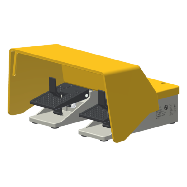 Interruptor De Pedal Industrial Metálico Duplo 1Na+1Nf Por Pedal C/ Proteção SF1C2 Kap
