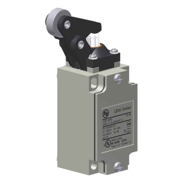Interruptor De Posição Metálico, Corpo En 50041, Entrada De Cabos Pg 13,5, 1Na+1Nf, Cabeçote Linear, Alavanca Lateral Co LB30V1 Kap