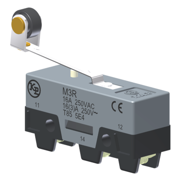Microrutor Básico 16A, 1Na+1Nf, Alavanca Flexível Com Rolete, Terminal Parafuso Com Arruela Autorretrátil M3R Kap