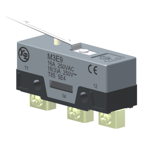 Microrutor Básico 16A, 1Na+1Nf, Alavanca Flexível, Terminal Parafuso Frontal Com Prensa-Fio M3E9 Kap