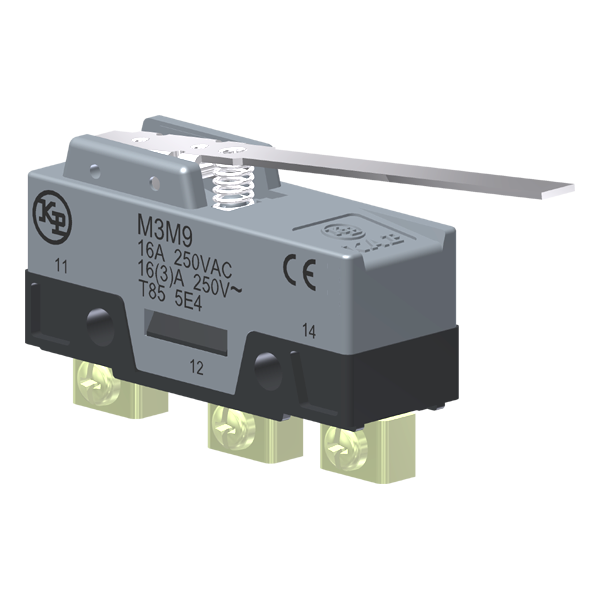 Microrutor Básico 16A, 1Na+1Nf, Alavanca Longa - Operação Invertida, Terminal Parafuso Frontal Com Prensa-Fio M3M9 Kap