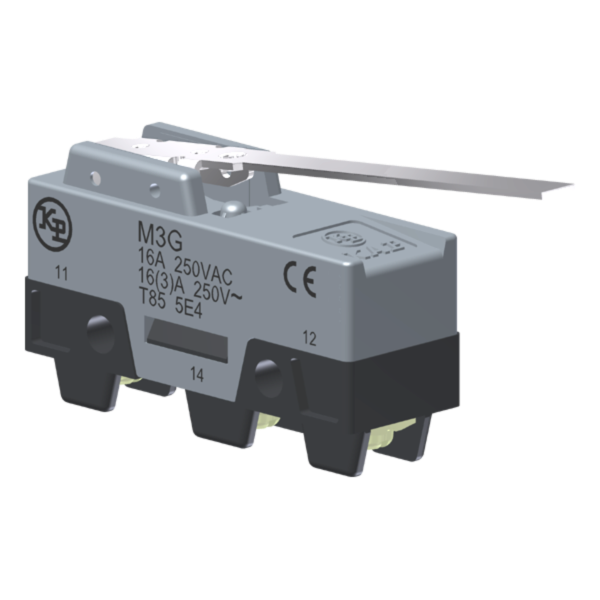 Microrutor Básico 16A, 1Na+1Nf, Alavanca Longa Rígida, Terminal Parafuso Com Arruela Autorretrátil M3G Kap