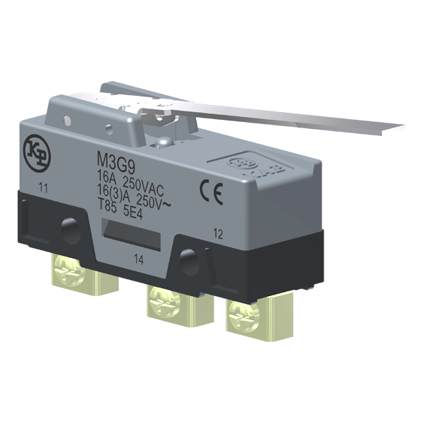 Microrutor Básico 16A, 1Na+1Nf, Alavanca Longa Rígida, Terminal Parafuso Frontal Com Prensa-Fio M3G9 Kap