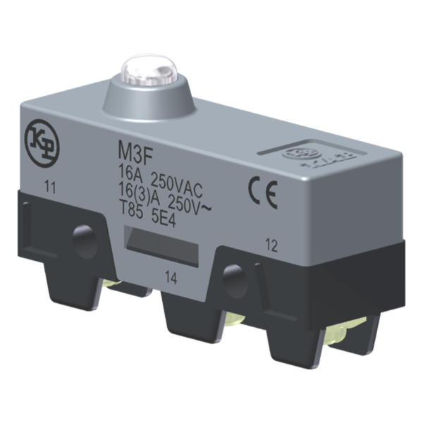 Microrutor Básico 16A, 1Na+1Nf, Botão Curto, Terminal Parafuso Com Arruela Autorretrátil M3F Kap