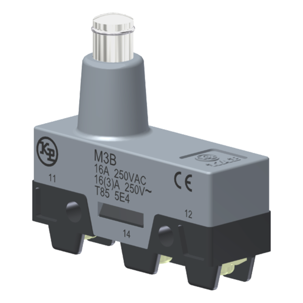 Microrutor Básico 16A, 1Na+1Nf, Botão Longo, Terminal Parafuso Com Arruela Autorretrátil M3B Kap