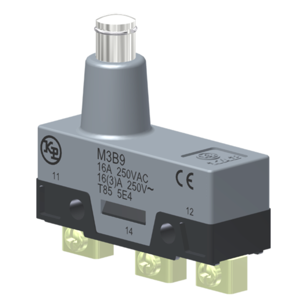 Microrutor Básico 16A, 1Na+1Nf, Botão Longo, Terminal Parafuso Frontal Com Prensa-Fio M3B9 Kap