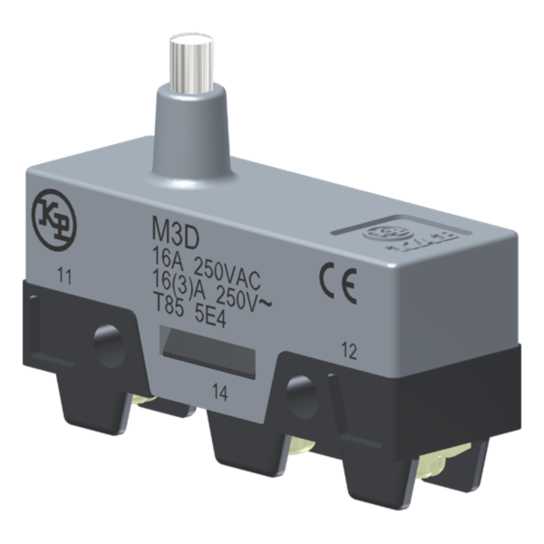 Microrutor Básico 16A, 1Na+1Nf, Botão Médio, Terminal Parafuso Com Arruela Autorretrátil M3D Kap