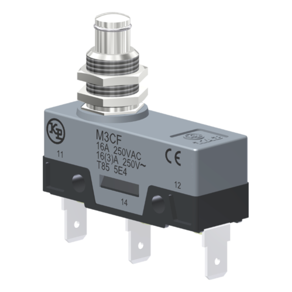 Microrutor Básico 16A, 1Na+1Nf, Botão Para Painel, Terminal Faston 6,3X0,8Mm M3CF Kap