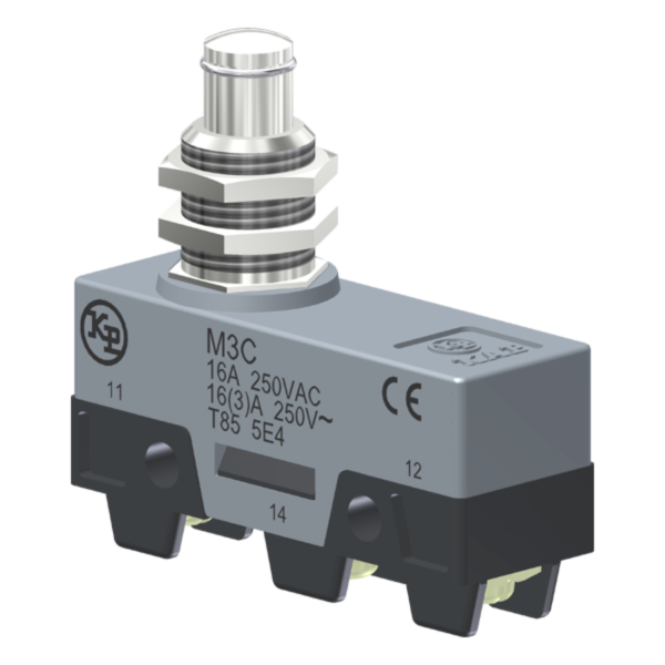 Microrutor Básico 16A, 1Na+1Nf, Botão Para Painel, Terminal Parafuso Com Arruela Autorretrátil M3C Kap