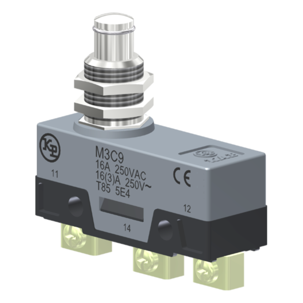 Microrutor Básico 16A, 1Na+1Nf, Botão Para Painel, Terminal Parafuso Frontal Com Prensa-Fio M3C9 Kap