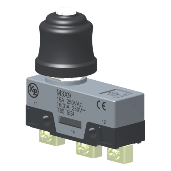 Microrutor Básico 16A, 1Na+1Nf, Botão Protegido Para Painel, Terminal Parafuso Frontal Com Prensa-Fio M3X9 Kap