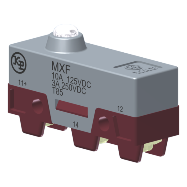 Microrutor Básico Corrente Contínua Contato Na+Nf Atuador Botão Curto C/ Pequeno Percurso Suplementar Terminal Parafuso MXF Kap