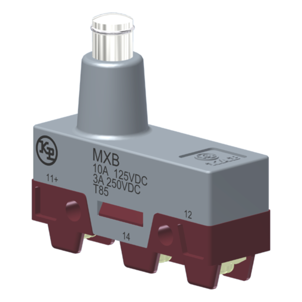 Microrutor Básico Corrente Contínua Contato Na+Nf Atuador Botão Longo C/ Grande Percurso Suplementar Terminal Parafuso MXB Kap