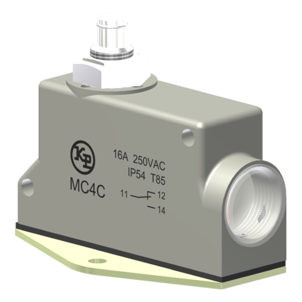 Microrutor Básico Protegido 16A, 1Na+1Nf, Fixação Inferior Ø 5,3, Botão, Terminal Parafuso Com Arruela Autorretrátil MC4C Kap