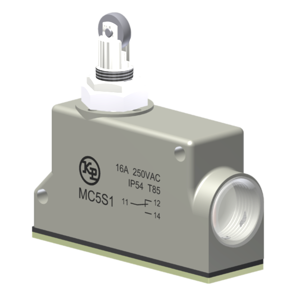 Microrutor Básico Protegido 16A, 1Na+1Nf, Fixação Lateral Ø 5,0, Botão Com Rolete, Terminal Parafuso Com Arruela Autorre MC5S1 Kap