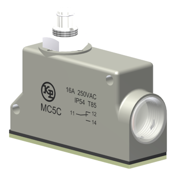 Microrutor Básico Protegido 16A, 1Na+1Nf, Fixação Lateral Ø 5,0, Botão, Terminal Parafuso Com Arruela Autorretrátil MC5C Kap