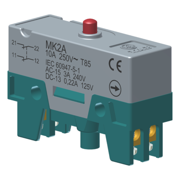 Microrutor Básico Ruptura Positiva Contato 2Nf Atuador Pino Terminal Parafuso MK2A Kap