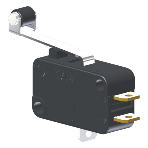 Microrutor Miniatura 10A, 1Na+1Nf, Alavanca Com Rolete, Terminal Solda MV5J3IC1 Kap
