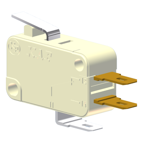 Microrutor Miniatura 10A, 1Na+1Nf, Alavanca Curta, Terminal Faston 4,8X0,5Mm MV51G2CA1 Kap
