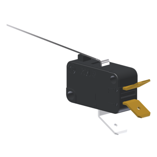 Microrutor Miniatura 10A, 1Na+1Nf, Alavanca Longa, Terminal Faston 6,3X0,8Mm MV5G5FB1 Kap