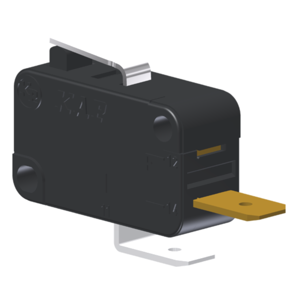 Microrutor Miniatura 10A, 1Na, Alavanca Curta, Terminal Faston 6,3X0,8Mm MV5G1DA1 Kap