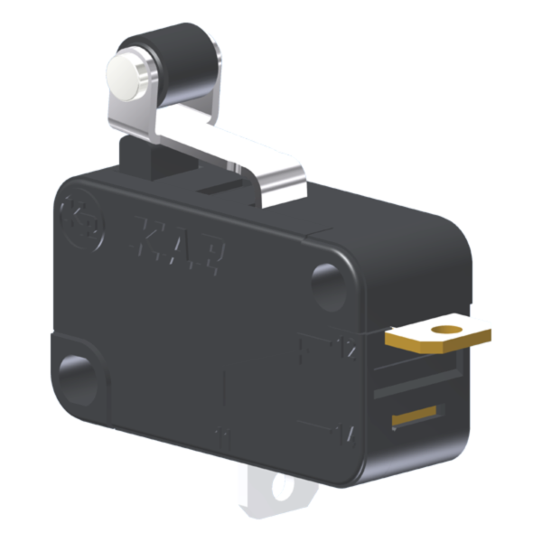 Microrutor Miniatura 10A, 1Nf, Alavanca Curta Com Rolete, Terminal Solda MV5J1HC1 Kap