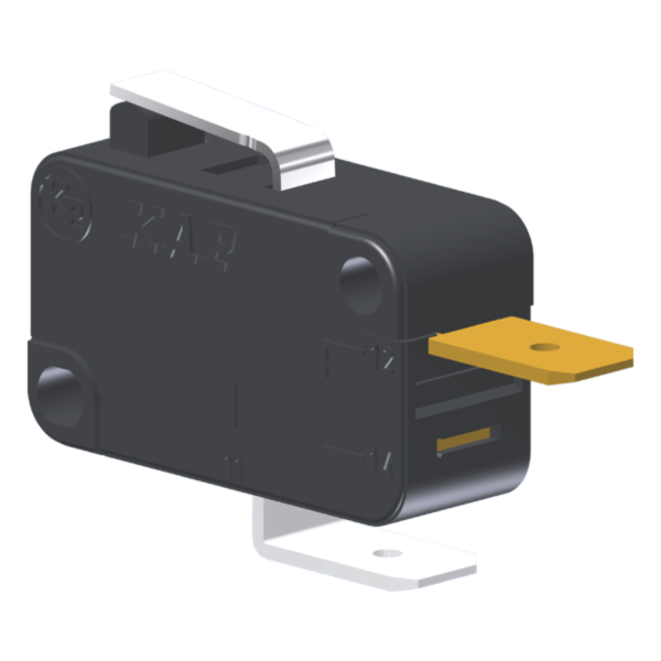 Microrutor Miniatura 10A, 1Nf, Alavanca Curta, Terminal Faston 6,3X0,8Mm MV5G1EA1 Kap