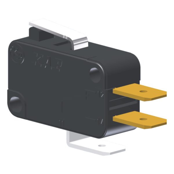 Microrutor Miniatura 15A, 1Na+1Nf, Alavanca Curta, Terminal Faston 6,3X0,8Mm MV7G1FA1 Kap