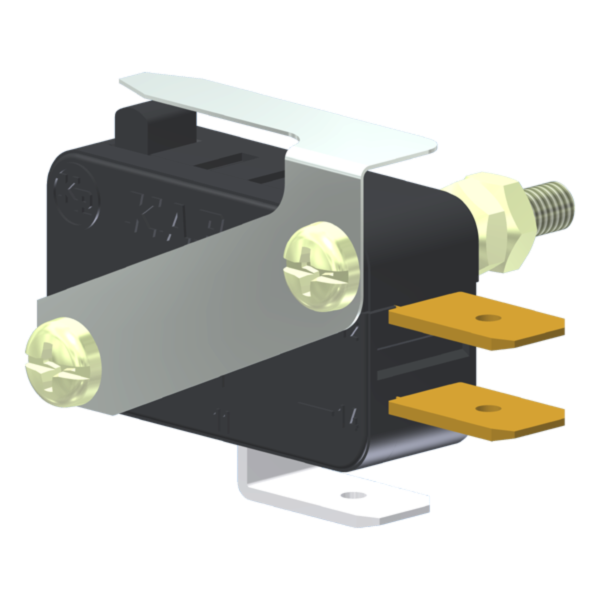Microrutor Miniatura 15A, 1Na+1Nf, Alavanca Flexível, Terminal Faston 6,3X0,8Mm MV7EFA1 Kap
