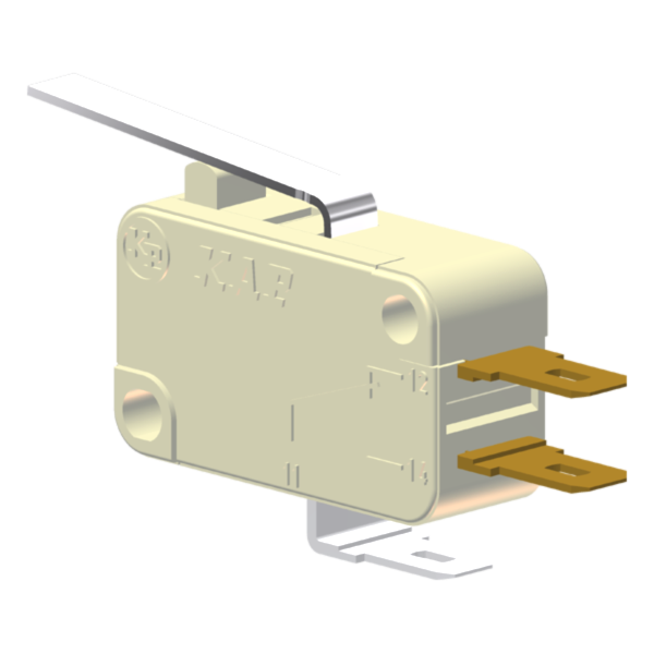 Microrutor Miniatura 15A, 1Na+1Nf, Alavanca, Terminal Faston 4,8X0,5Mm MV71G3CA1 Kap